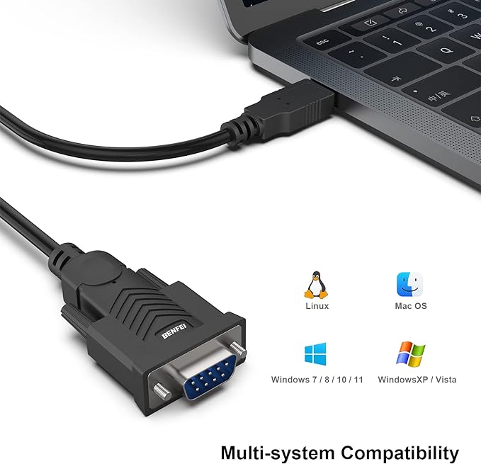 USB to RS-232 Male (9-pin) DB9 Serial Cable