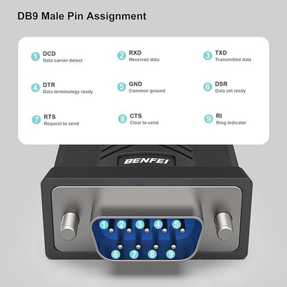 USB to RS-232 Male (9-pin) DB9 Serial Cable